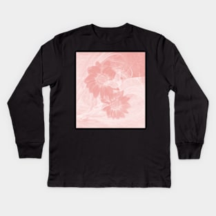 Mysterious flowers and butterflies in pink Kids Long Sleeve T-Shirt